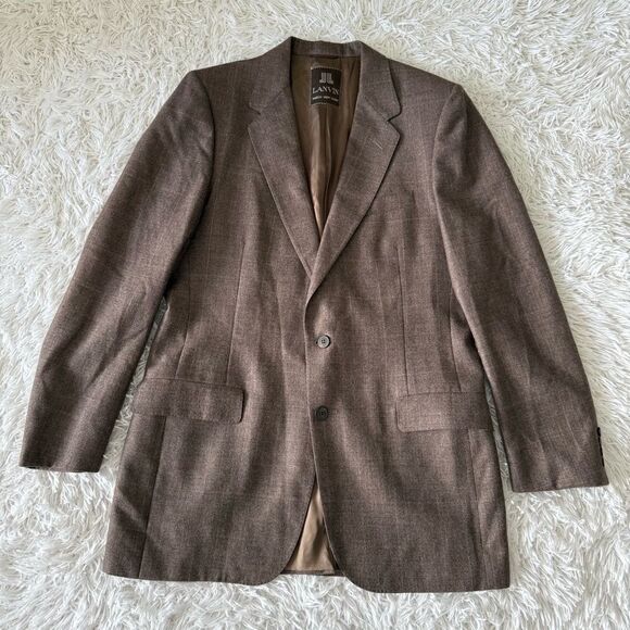 LANVIN Paris Menswear Custom Blazer in Brown Virgin Wool Size L Long - Picture 1 of 11